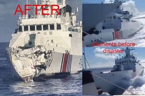 Chinese Navy Warship SAVES a Philippine Coast Guard Vessel By Accident