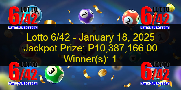 SOLO Winner of P10.4 Million Jackpot Prize in Lotto 6/42 - Official Results for January 18, 2025